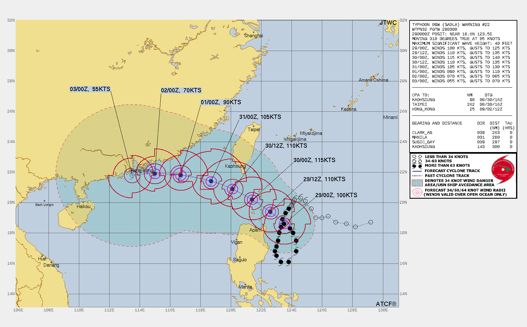 9호 태풍 사올라 실시간