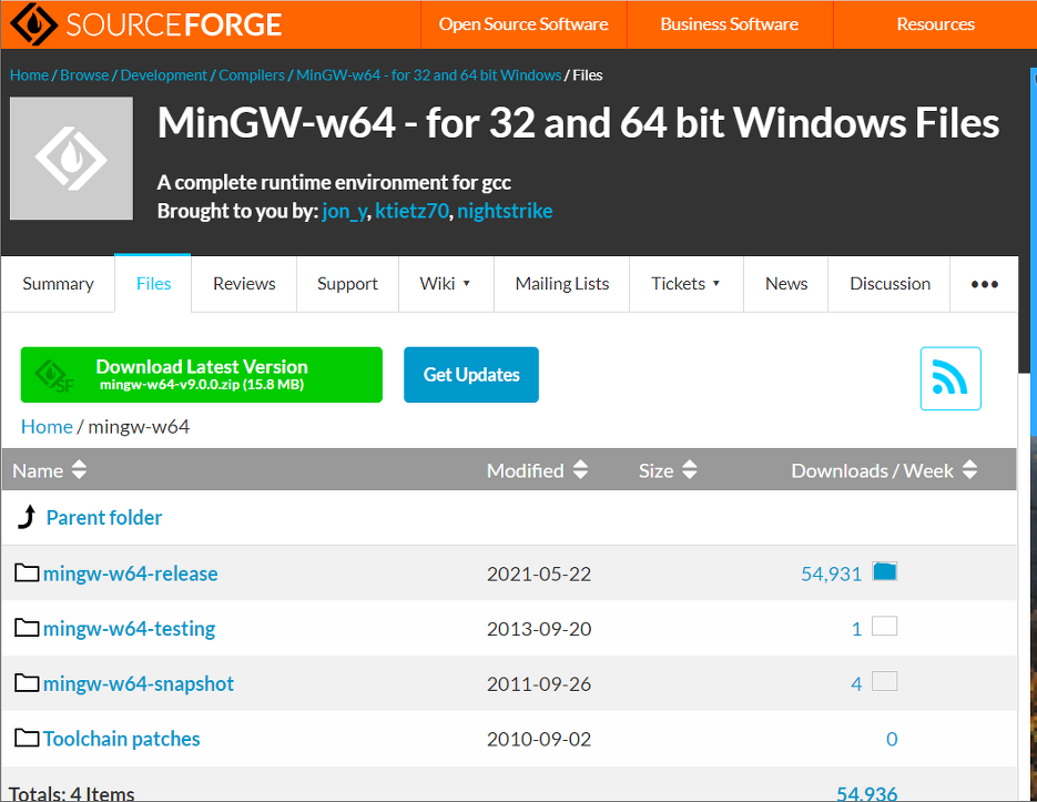 MinGW홈페이지