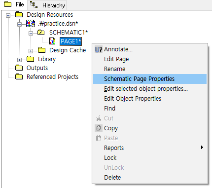 Schematic Page Properties