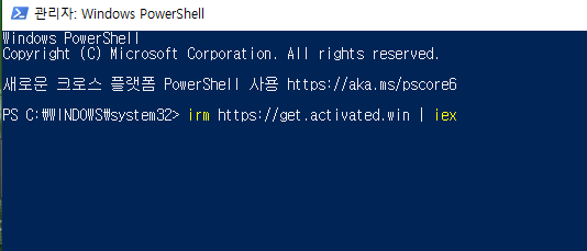Powershell에 입력